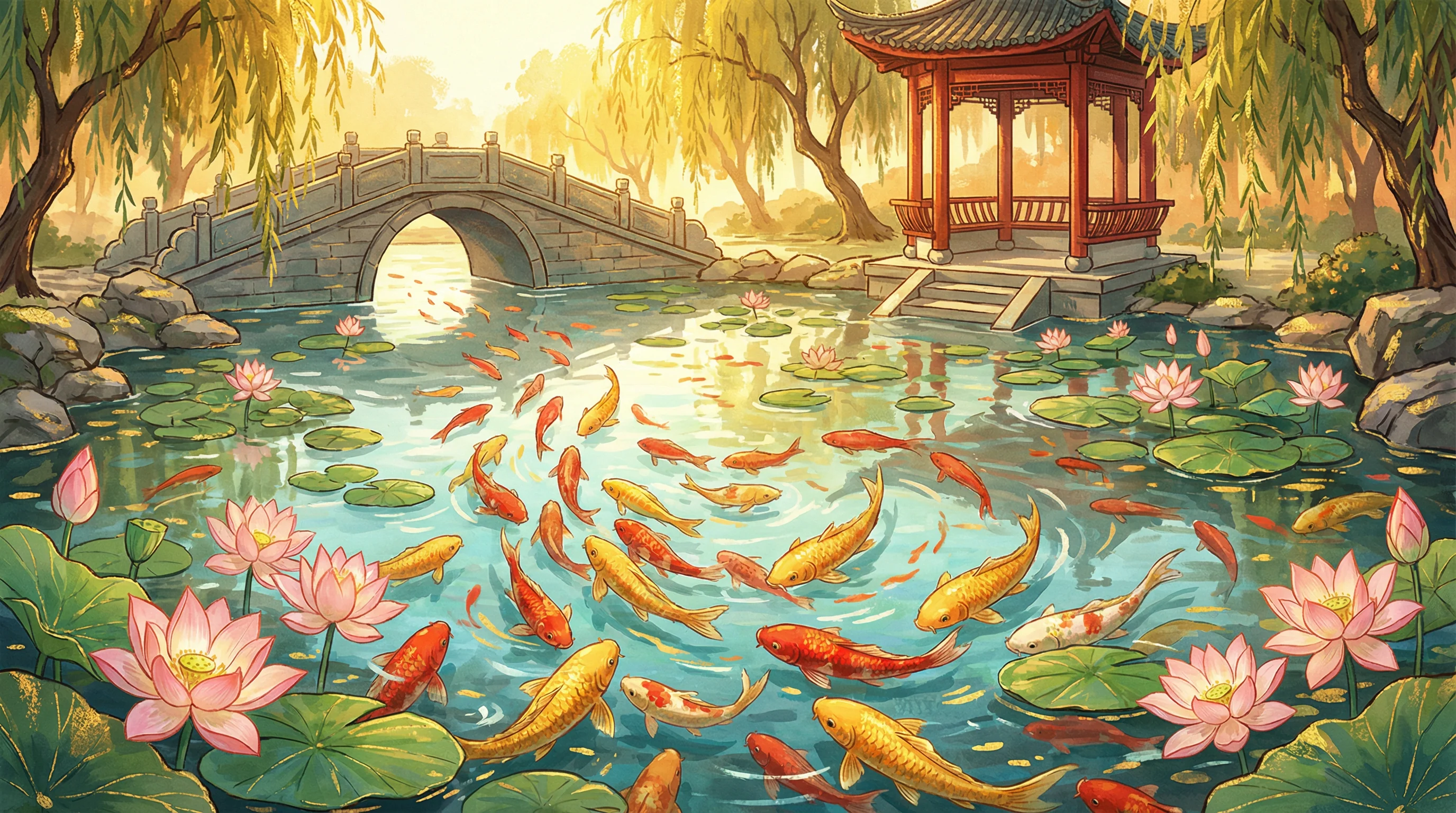 锦鲤游动动画 - 东方福运祈愿堂 - 排列五